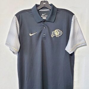 Colorado Buffaloes CU Buffs Polo Shirt Men's Medium Black Dri Fit Nike